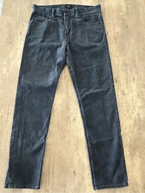 Quiksilver Men's Slim Straight Corduroy Jeans in Dark Blue Wash
